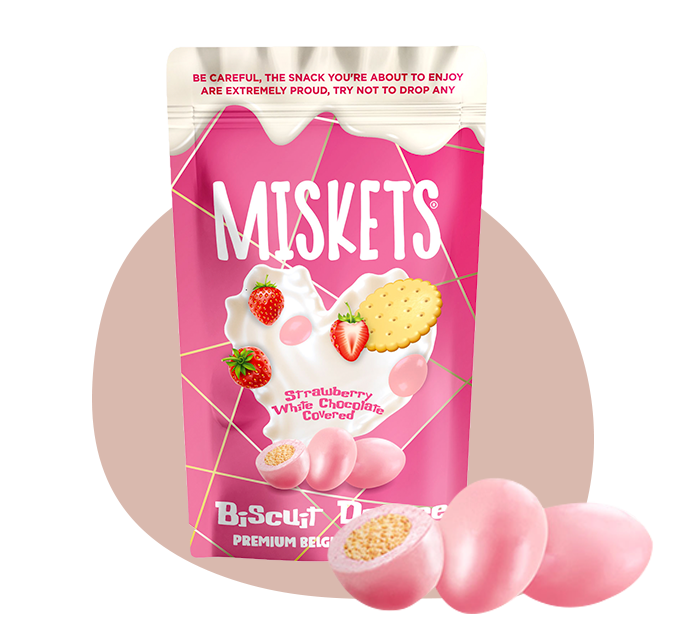 Miskets White Chocolate Strawberry (12x80g)