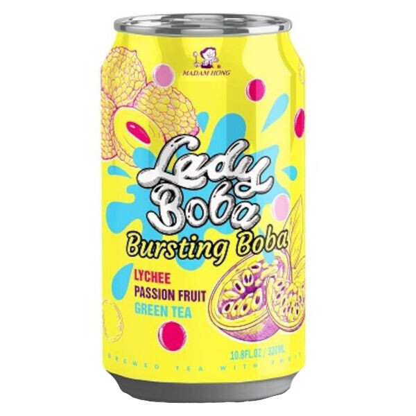 Lady Boba Lychee Passion Fruit Green Tea 320ml (1x24)