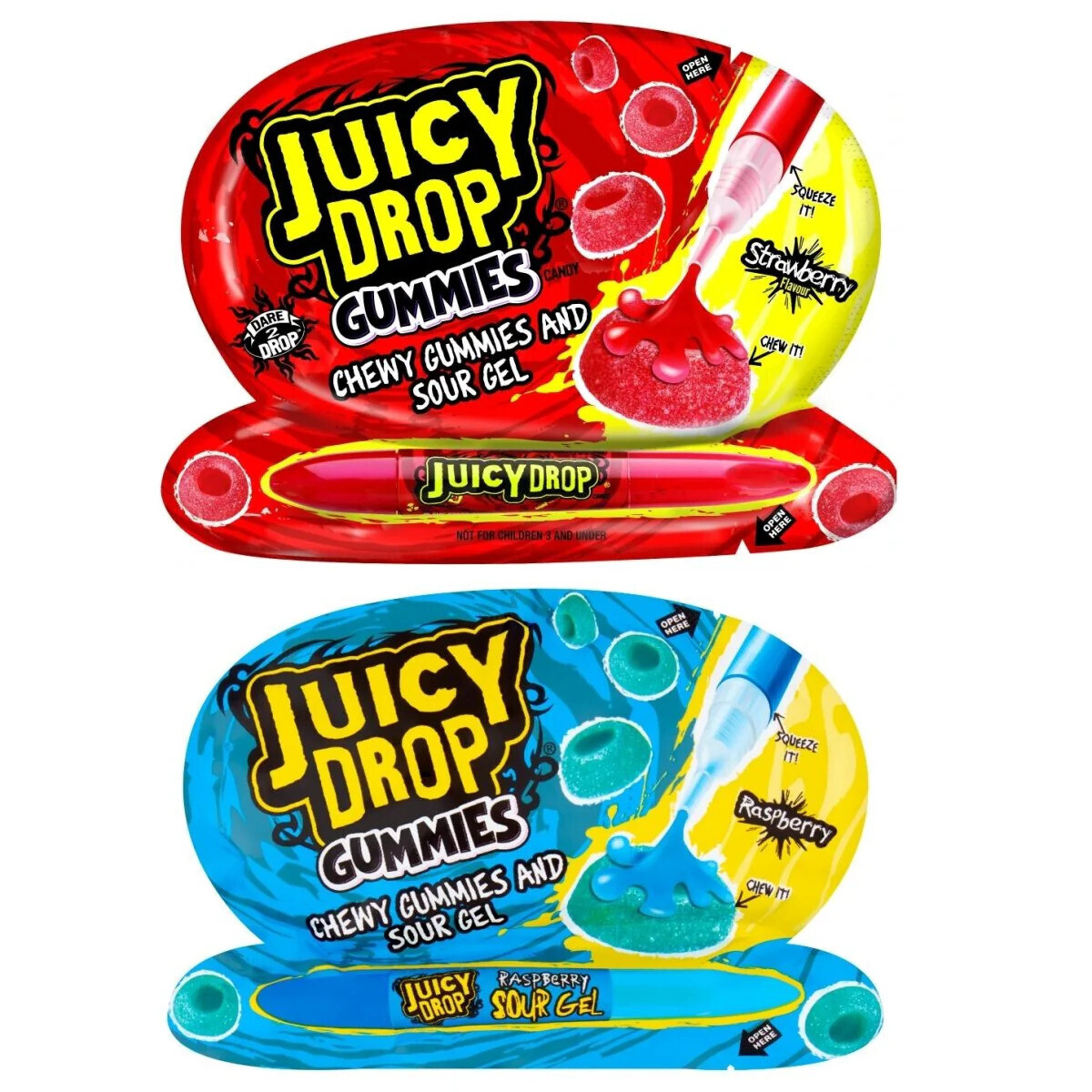 Juicy Drop Gummies Strawberry and Raspberry 12x57gr
