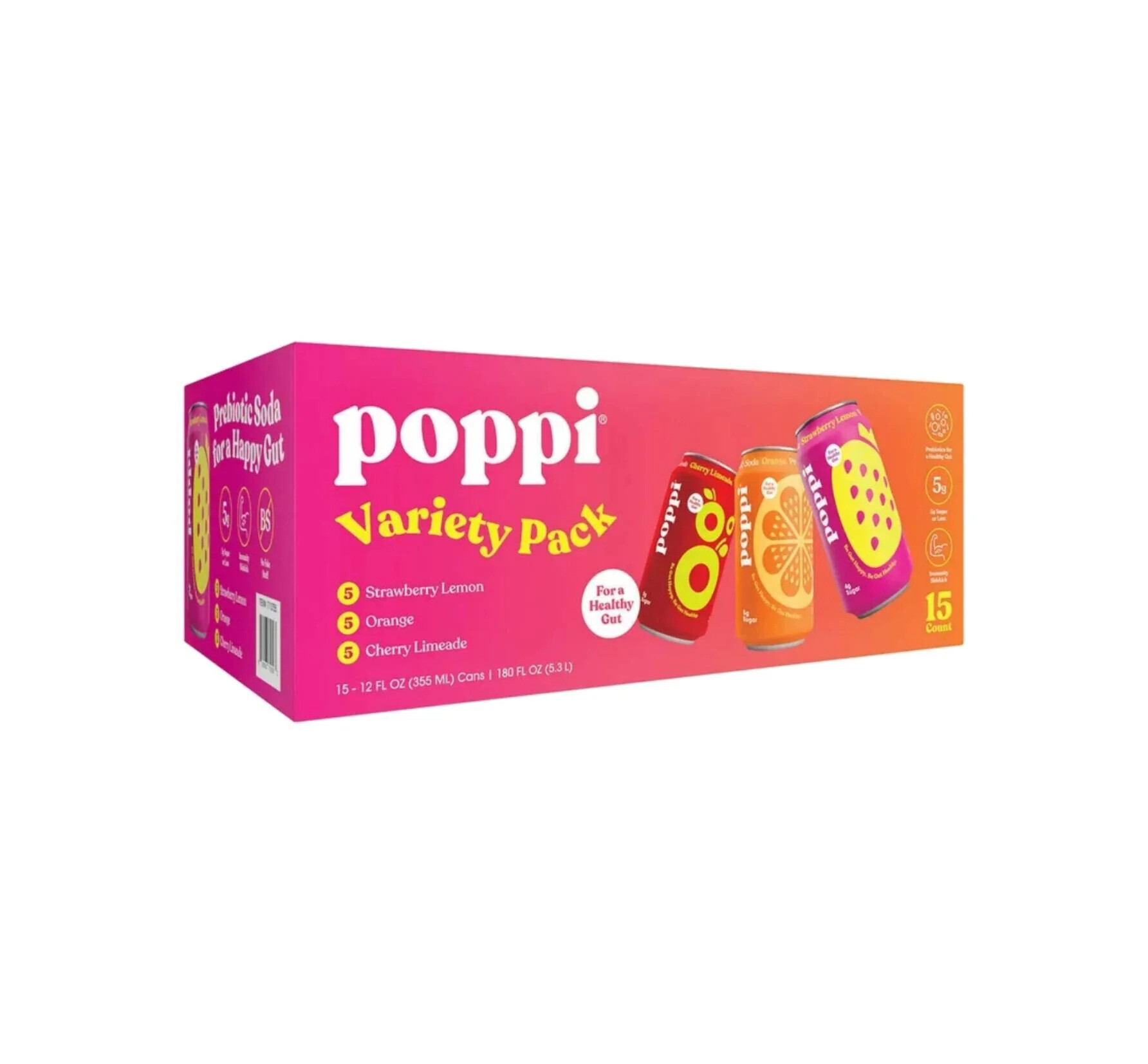 Poppi Fruit Variety Pack (15x355ml)